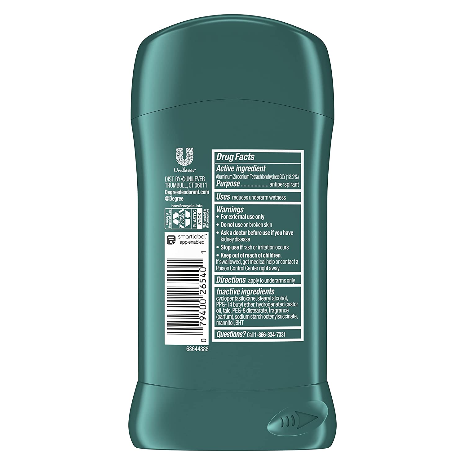 Degree Men Antiperspirant Deodorant 48-Hour Odor Protection Cool Rush Mens Deodorant Stick 2.7 oz, Pack of 6 - Image 2